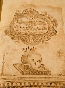 Frontespizio della Platea (1696)